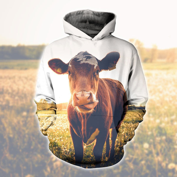 Farmer Sunshine In The Cow Hoodie 3D All Over Print | Adult | HP2355