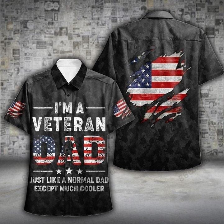 Father's Day Gift I'm A Veteran Dad Hawaiian Shirt | For Men & Women | HW1992-BehighStyle