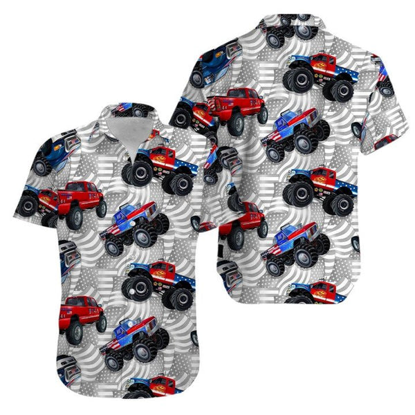 Father's Day Gift Jeep Car American Flag Hawaiian Shirt | For Men & Women | HW1792-BehighStyle