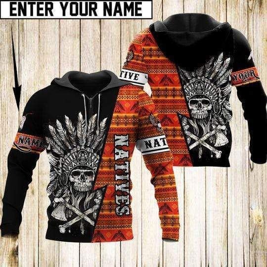 Father's Day Gift Native American Skull Custom Name 3D All Over Print | Adult | CN311