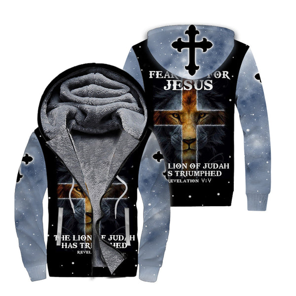 Fear Not For Jesus Fleece Zip Hoodie All Over Print | For Men & Women | FT4326