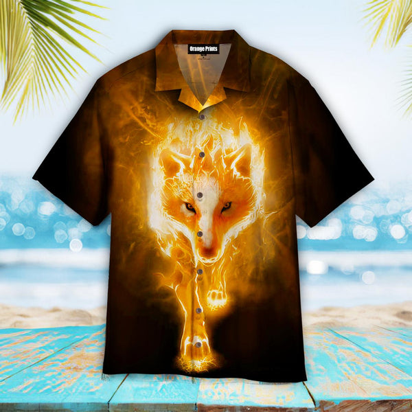 Fire Wolf Hawaiian Shirt | For Men & Women | HW1864-BehighStyle