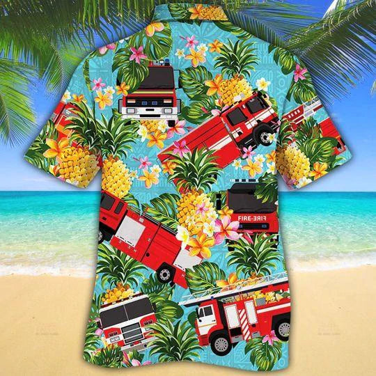 Firefighter Cars Pineapple Aloha Hawaiian Shirt | For Men & Women | HW1042-BehighStyle