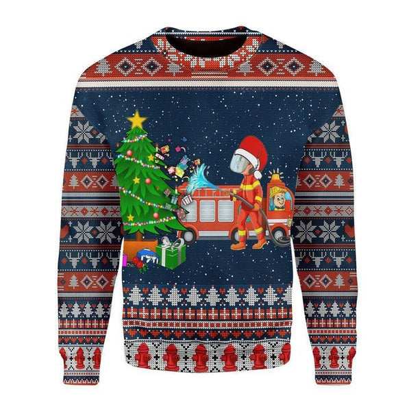 Firefighter Presents Ugly Christmas Sweater | For Men & Women | Adult | US1357-BehighStyle