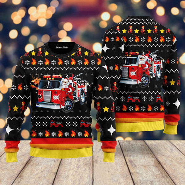 Fireman Firefighter Firemas Ugly Christmas Sweater | Adult | US1912