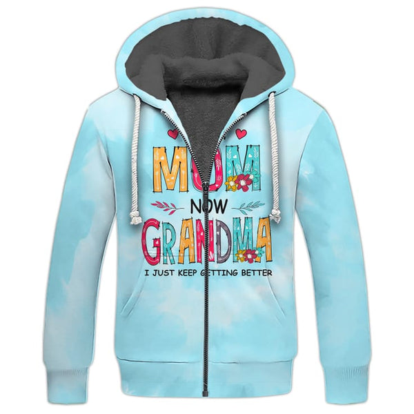 First Mom Now Grandma Fleece Zip Hoodie All Over Print | For Men & Women | FZ189-BehighStyle