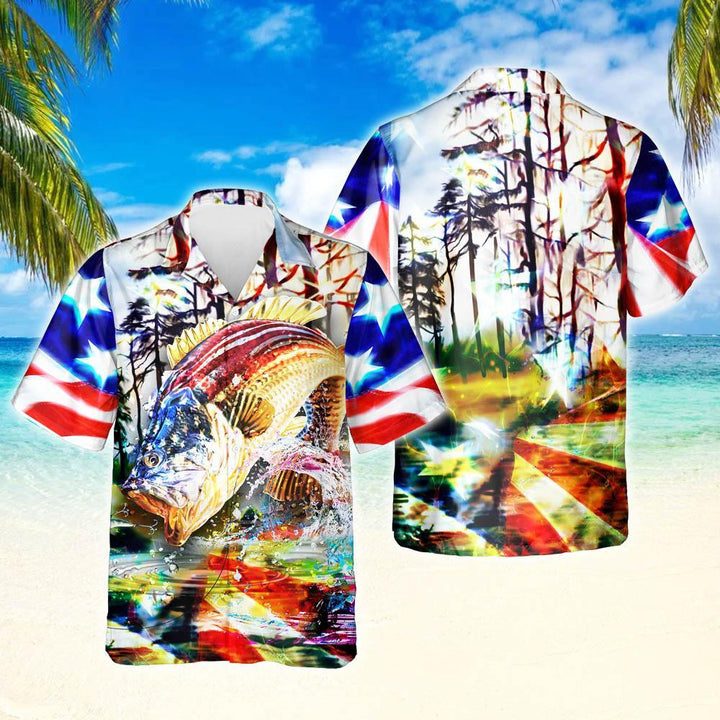 Fishing American Patriot Hawaiian Shirt | For Men & Women | HW1674-BehighStyle