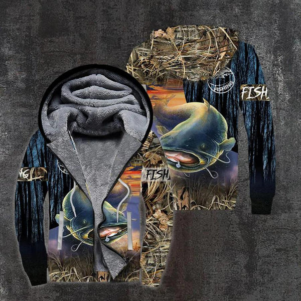 Fisshing Ocean Fleece Zip Hoodie All Over Print | FZ696