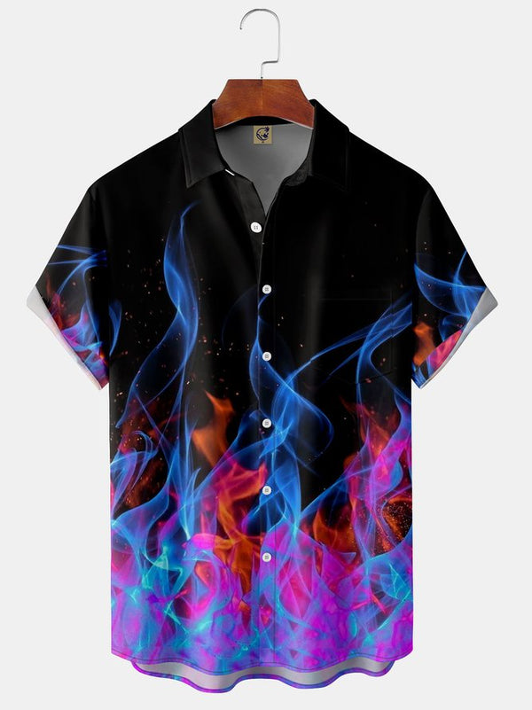 Flame Fashion Hawaiian Lapel Hawaiian Shirt | HW3103
