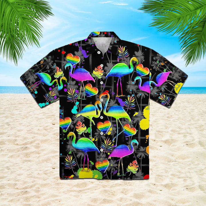 Flamigo Pride Happy LGBT Hawaiian Shirt | For Men & Women | HW1178-BehighStyle