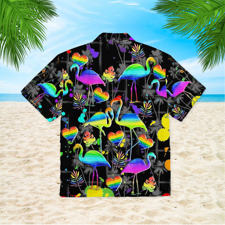 Flamigo Pride Happy LGBT Hawaiian Shirt | For Men & Women | HW1178-BehighStyle