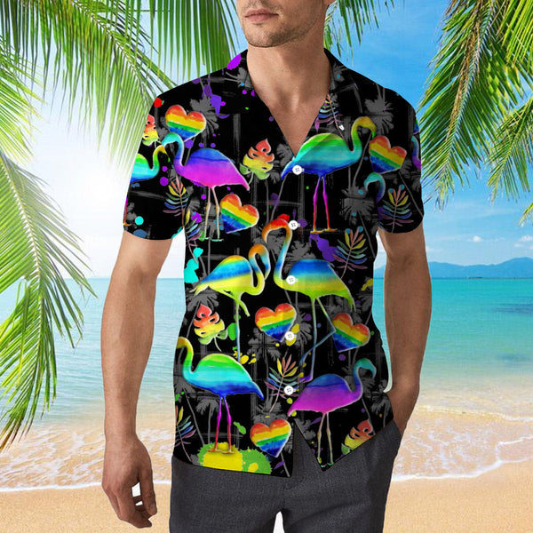 Flamigo Pride Happy LGBT Hawaiian Shirt | For Men & Women | HW1178-BehighStyle