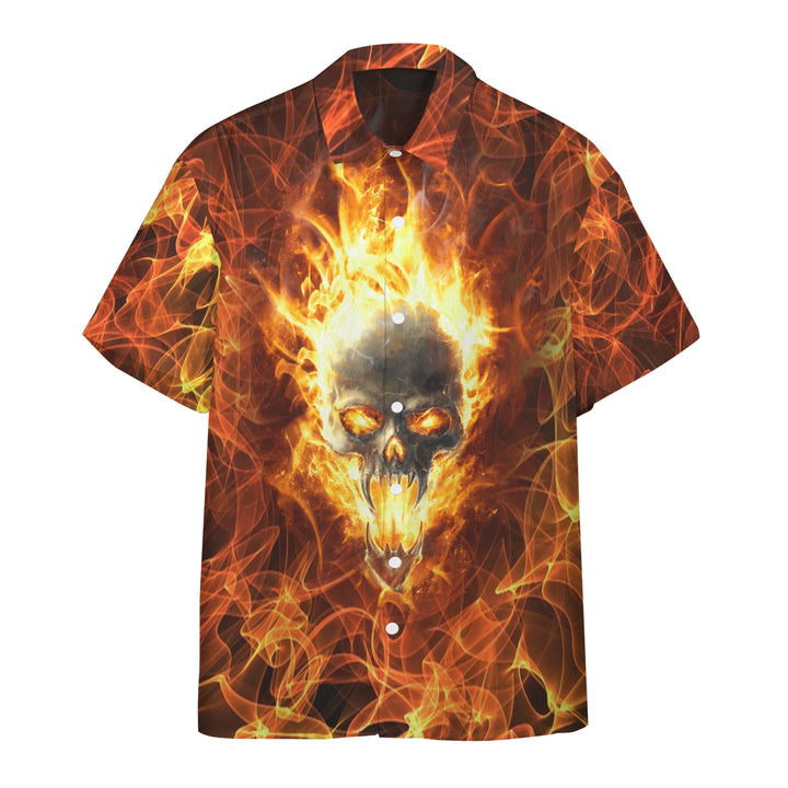 Flaming Skull Find Your Fire Hawaiian Shirt | For Men & Women | HW1640-BehighStyle