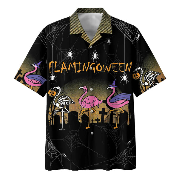Flamingo Cat Halloween Hawaiian Shirt | HW2832