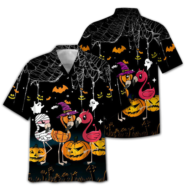 Flamingo Chibi Halloween Hawaiian Shirt | HW3078