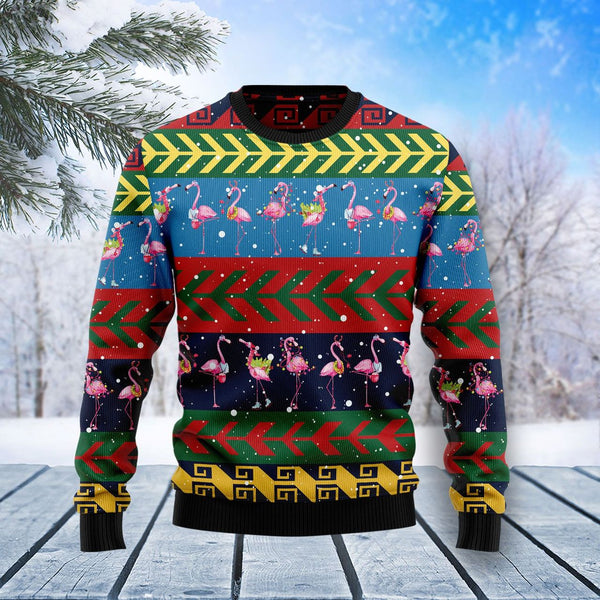 Flamingo Christmas Pattern Ugly Christmas Sweater | Adult | US2145