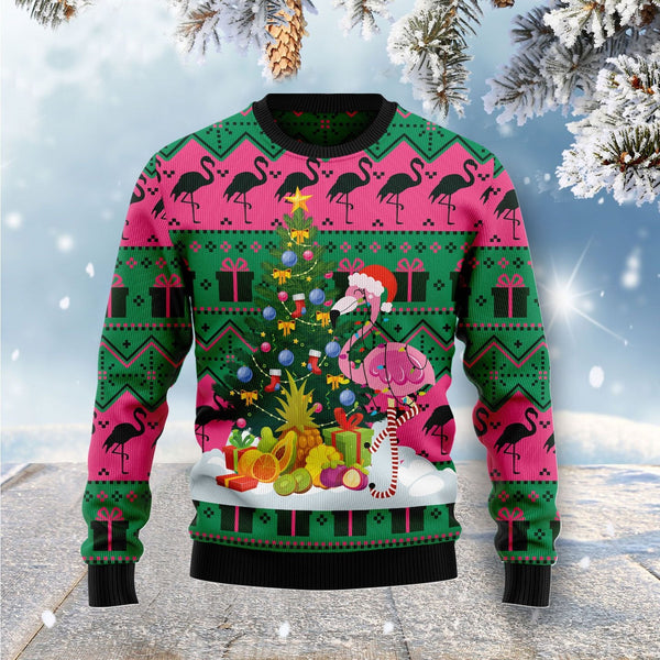 Flamingo Christmas Tree Ugly Christmas Sweater | Adult | US1703