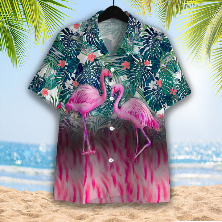 Flamingo Couple Hawaiian Shirt | For Men & Women | HW2238-BehighStyle