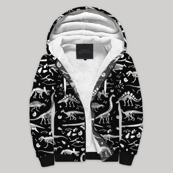 Flamingo Dinosaur Fleece Zip Hoodie All Over Print | FZ831