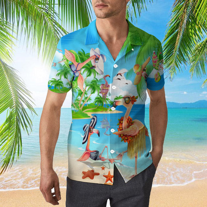 Flamingo Hawaiian Shirt | For Men & Women | HW2410-BehighStyle