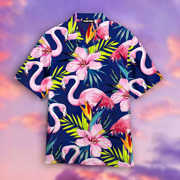 Flamingo Hibiscus Hawaiian Shirt | For Men & Women | HW2044-BehighStyle