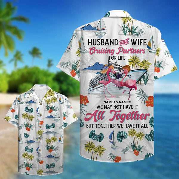 Flamingo Husband And Wife Hawaiian Shirt | For Men & Women | HW2542-BehighStyle