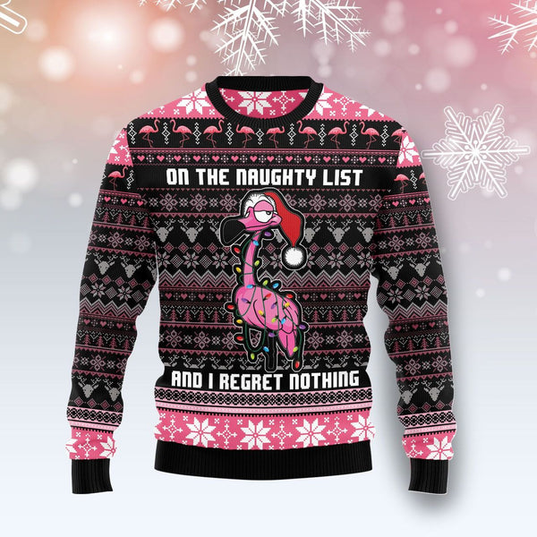 Flamingo Naughty List Ugly Christmas Sweater | Adult | US2133