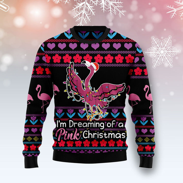 Flamingo Pink Ugly Christmas Sweater | For Men & Women | Adult | US1606-BehighStyle