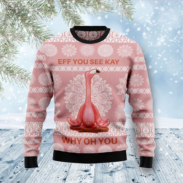 Flamingo Why Oh You Ugly Christmas Sweater | Adult | US2028