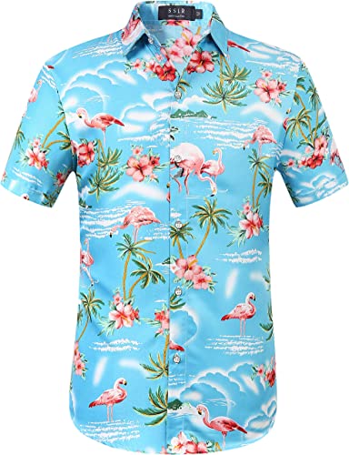 Flamingos Coconut Trees Beach Hawaiian Shirt | HW3107