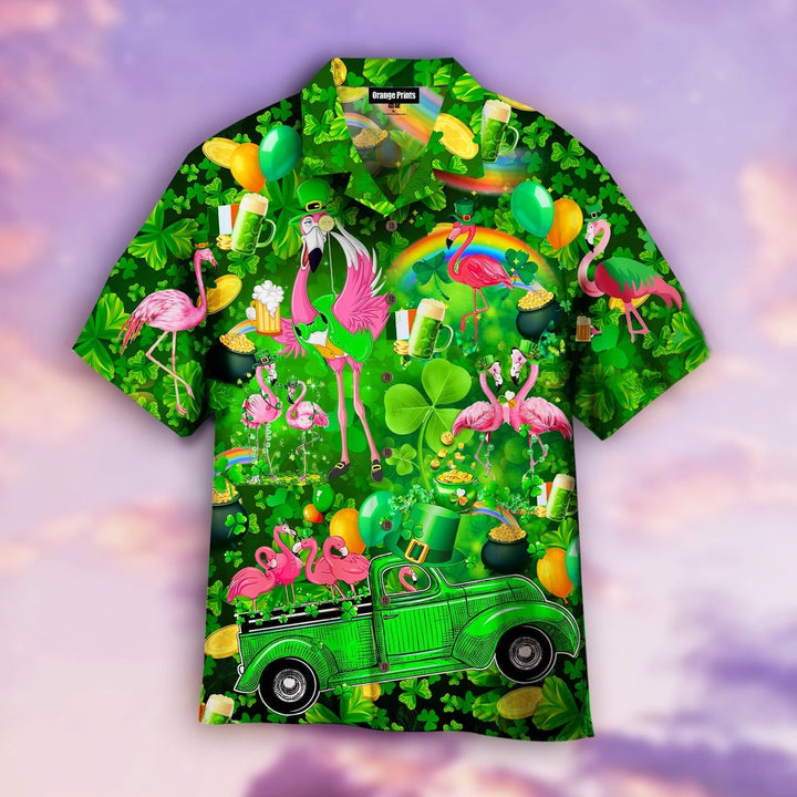 Flamingos Drink Beer Patrick's Day Aloha Hawaiian Shirt | For Men & Women | HW780-BehighStyle