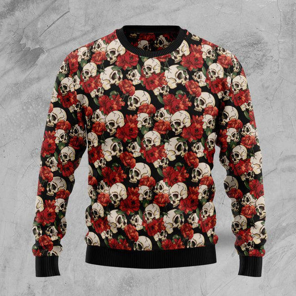 Floral Skull Ugly Christmas Sweater | For Men & Women | Adult | US1420-BehighStyle