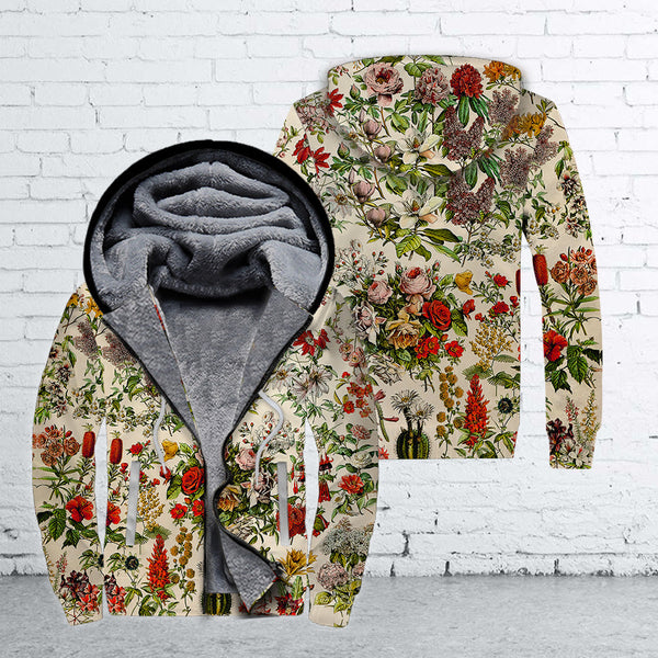 Flower Fleece Zip Hoodie All Over Print | FZ321