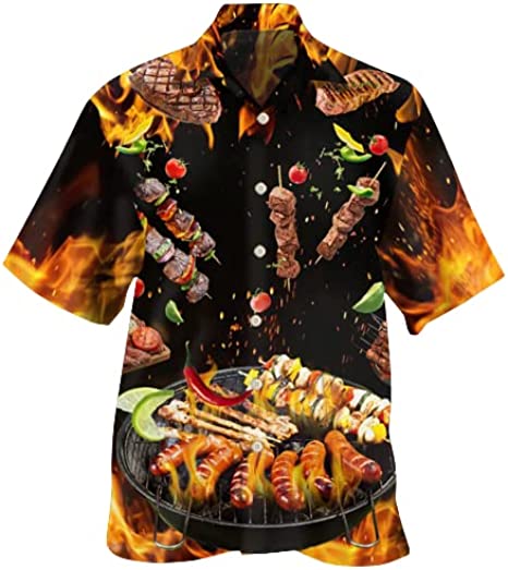 Food BBQ Fire Hawaiian Shirt | For Men & Women | HW1797-BehighStyle