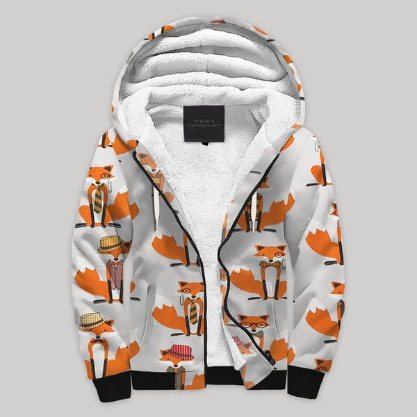Fox Orange Fleece Zip Hoodie All Over Print | FZ838