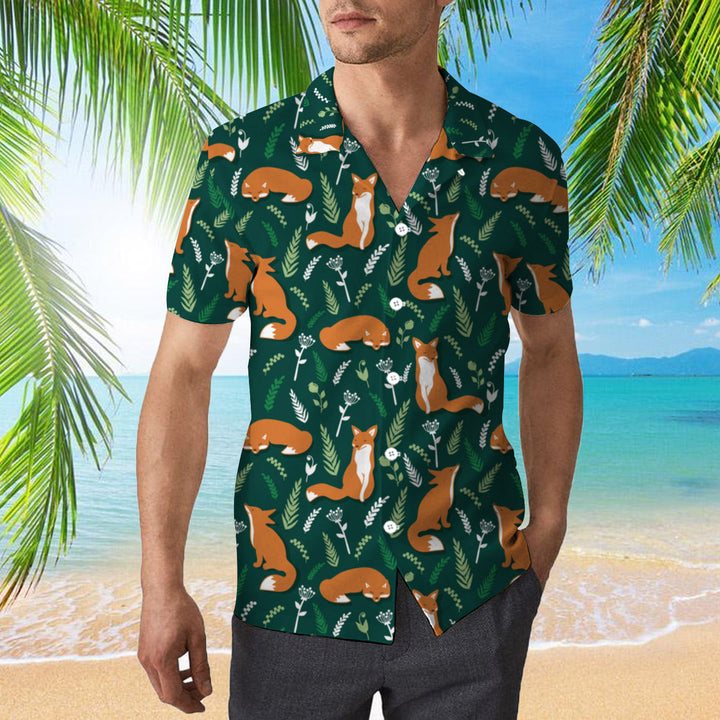 Foxes And Flowers Tropical Hawaiian Shirt | For Men & Women | HW940-BehighStyle