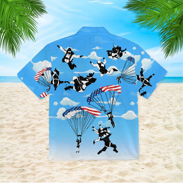 Free Skydiving American Flag Patriotism Aloha Hawaiian Shirt | For Men & Women | HW666-BehighStyle