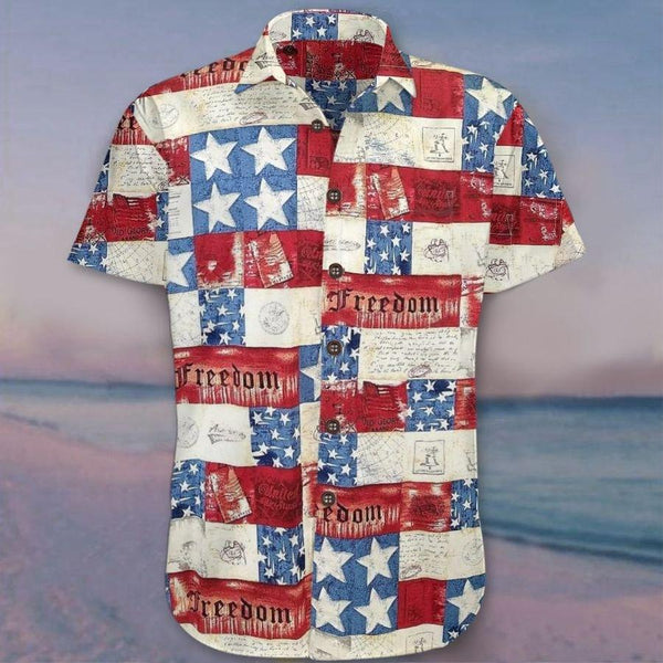 Freedom American Flag Patriotic Hawaiian Shirt | For Men & Women | HW1683-BehighStyle