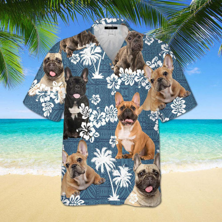 French Bulldog Blue Tribal Hawaiian Shirt | For Men & Women | HW206-BehighStyle