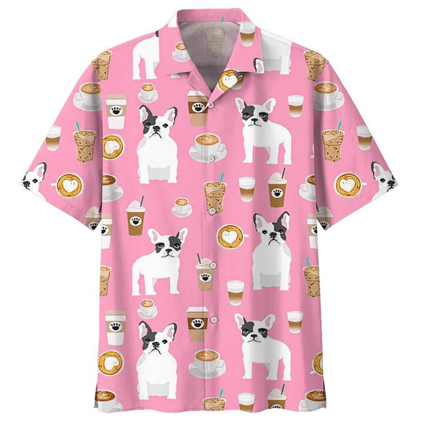 French Bulldog Coffee Aloha Colorful Summer Beach Hawaiian Shirt | For Men & Women | HW2559-BehighStyle