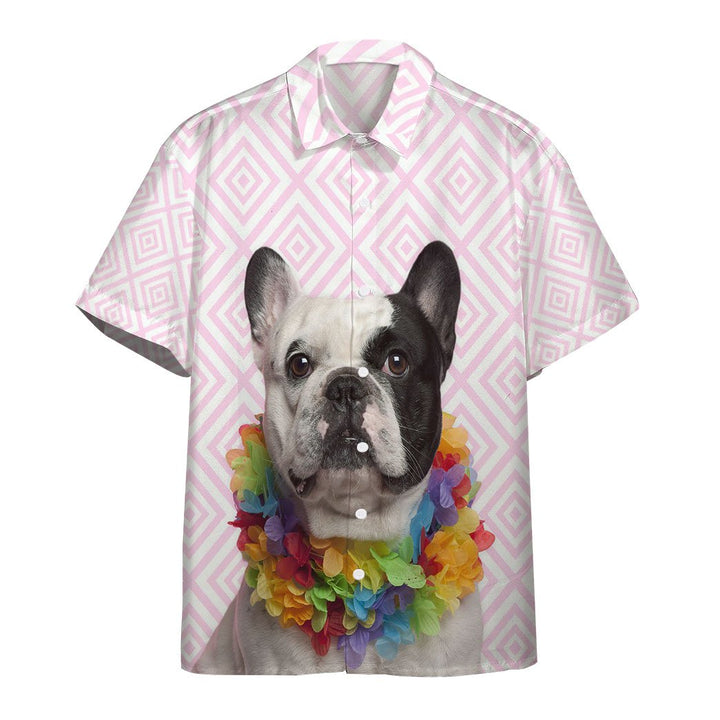 French Bulldog Wearing Hawaiian Lei Hawaiian Shirt | For Men & Women | HW1553-BehighStyle