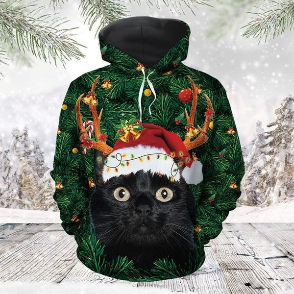 Funny Black Cat Christmas 3D All Over Print | For Men & Women | Adult | HP1712-BehighStyle