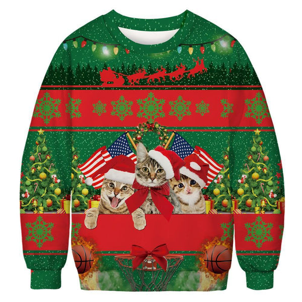 Funny Cat Ugly Christmas Sweater | For Men & Women | Adult | US1380-BehighStyle