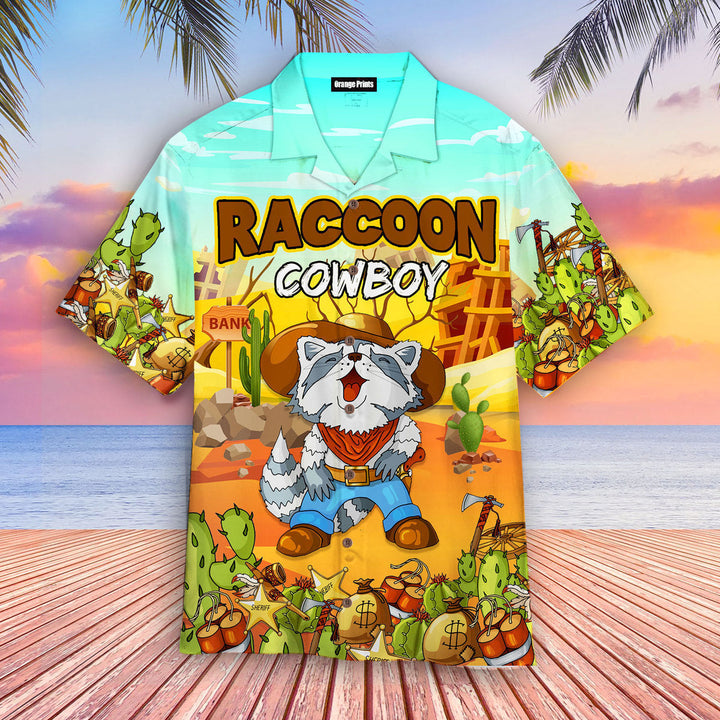 Funny Cowboy Raccoon In Desert Aloha Hawaiian Shirt | For Men & Women | HW710-BehighStyle