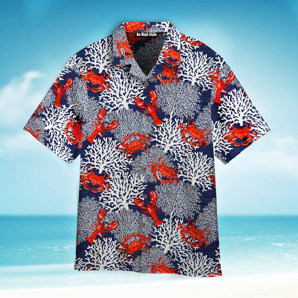 Funny Crabs And Lobsters Summer Aloha Hawaiian Shirt | HW494