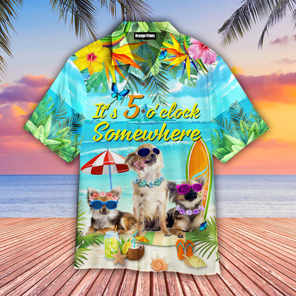 Funny Dog Beach It's 5 O'clock Somewhere Aloha Hawaiian Shirt | For Men & Women | HW594-BehighStyle