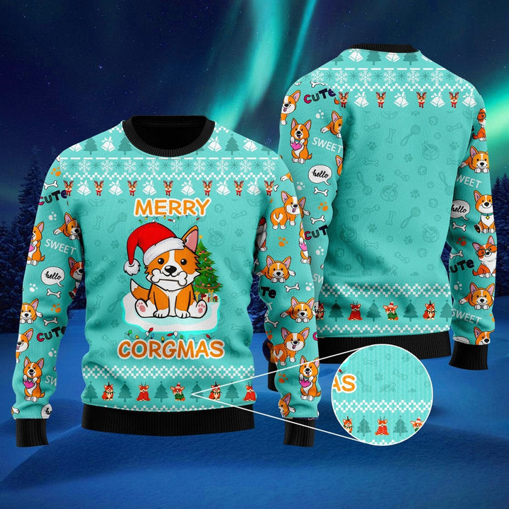 Funny Dog Merry Corgmas Christmas Ugly Christmas Sweater | For Men & Women | Adult | US1143-BehighStyle