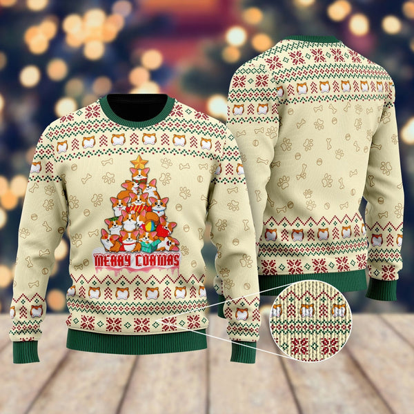 Funny Dog Merry Corgmas Ugly Christmas Sweater | For Men & Women | Adult | US1141-BehighStyle