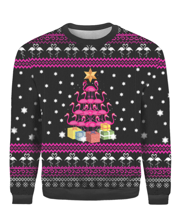 Funny Flamingo Tree Ugly Christmas Sweater | For Men & Women | Adult | US1562-BehighStyle