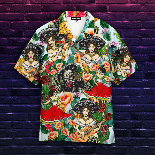 Funny Mexican Girl Vintage Dancing Cinco De Mayo Aloha Hawaiian Shirt | For Men & Women | HW1134-BehighStyle
